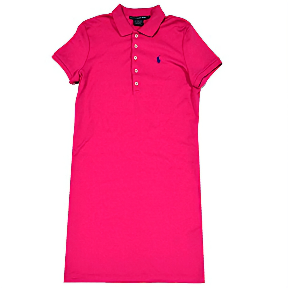 Ralph Lauren Sport Cotton Polo Dress NWT Pink Medium Short Sleeve Retails $148